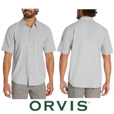Orvis Men's Short Sleeve Tech Shirt,  Color Gray, Size L