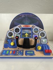 Melissa Doug Cockpit Pretend Airplane Wooden Play Toy Dashboard Lights Sounds