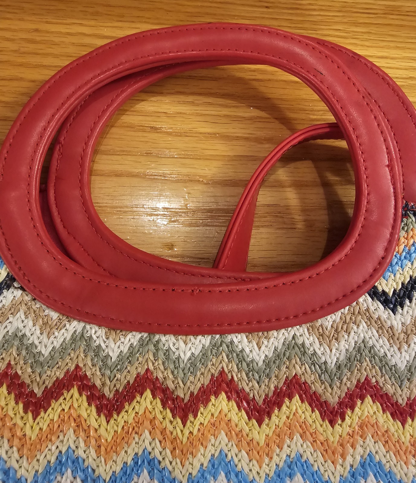 Beach Bag Chevron Pattern 2 Handle Removable Cros… - image 9