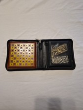 Travel size wooden chessboard With metal pegg...
