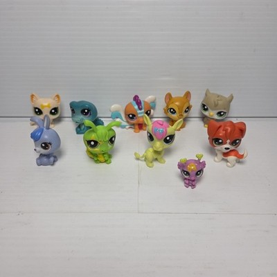 Lot Of 10 Littlest Pet Shop LPS Figure Toys  Dragon Bunny Owl Cat Dog Etc