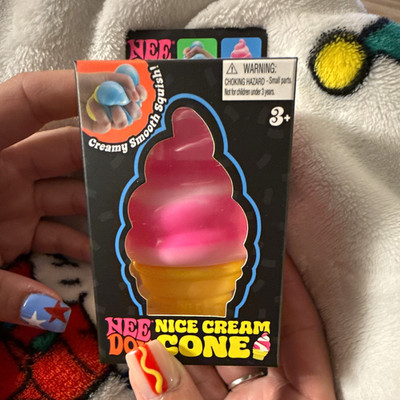 Authentic Schylling NeeDoh   Pink Nice Cream Cone Squishy Squeeze Toy