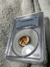 1933 LINCOLN CENT PCGS 64 RED