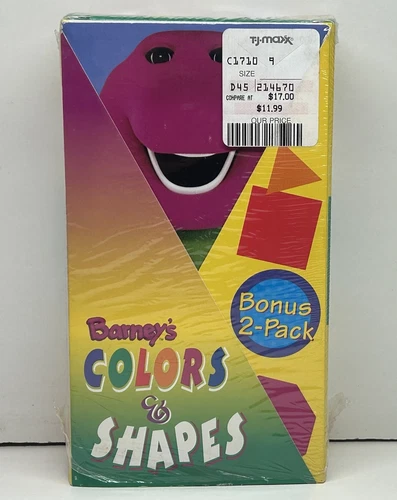 Barney Friends Colors & Shapes Rainbow Beard VHS 2-Video Tape Box Set Nearly New