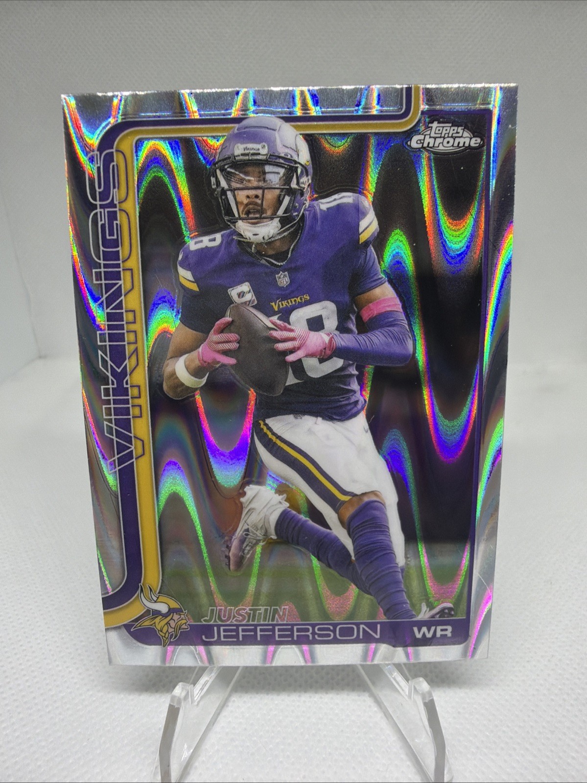 Justin Jefferson 2025 Topps Chrome RayWave Refractor Vikings