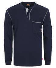 FR Shirts for Men Long Sleeve Henley 7oz 100 Cotton FRC Clothing Welding Shi...