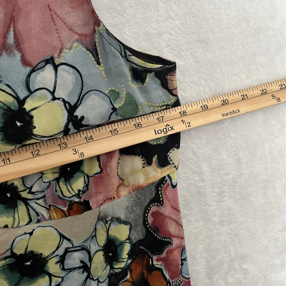 Chico's женщин линия платье многоцветный цветочный средний 1 шелк без рукавов V шеи - Изображение 4 из 4