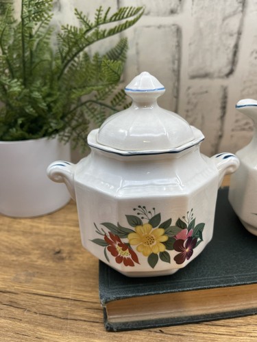 Set crema e zucchero Provincial by Kensington Staffords Ironstone vintage cottage - Foto 2 di 13