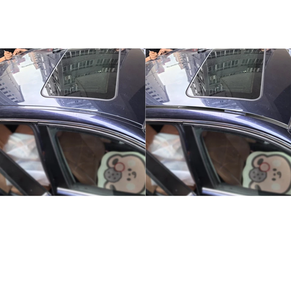 4Pcs Real Carbon Fiber Car Roof Side Cover Trim For BMW 3 Series M3 E90 2005-12 — 第 4/4 张图片