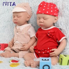 IVITA 18" Sleeping Silicone Baby Lifelike Full Silicone Reborn Doll