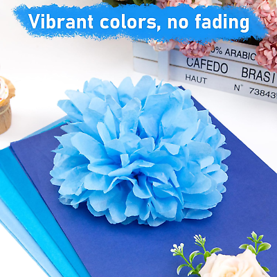 450 Sheets Wrapping Tissue Paper, Gift Wrapping Paper Bulk Blue Tissue  Paper for