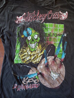 VINTAGE MOTLEY CRUE DR FEELGOOD 89-90 TOUR SHIRT SZ L PUSHEAD