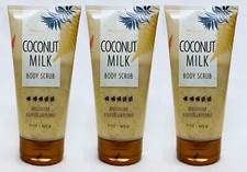 3 Bath Body Works COCONUT MILK Body Scrub Medium Exfoliators 5 oz