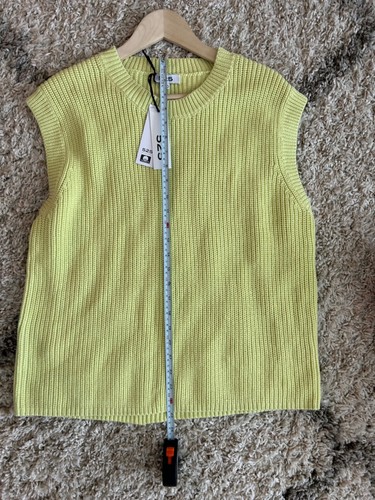 525America/ Womens Cotton Knit Pullover Vest/ light green/ Size S( oversized) - Picture 5 of 8