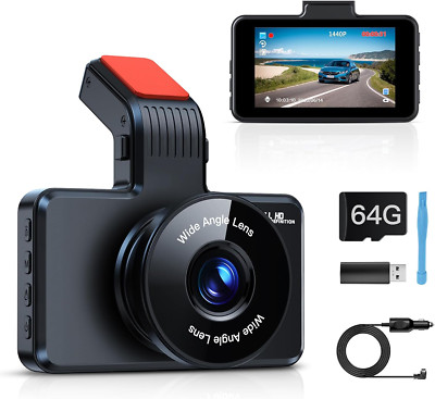Car Dash Cam Camera Front 64GB IPS Screen 1080P FHD Car Camera Video Accident