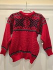 VTG Dale of Norway Women's Pullover Sweater Wool SZ XS Red & Blue