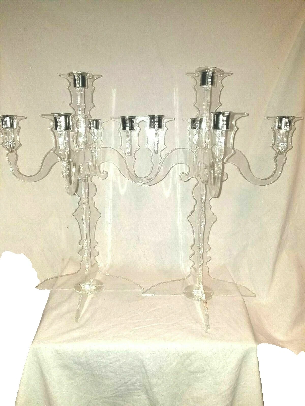 Silver Contemporary Candle Candelabras