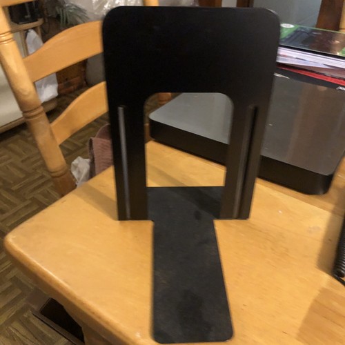 Vintage Mid Century Metal Bookend Pair 9" Tall x 6" Wide Book Ends - Picture 2 of 4