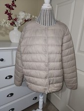 Primark Limited Beige Ultra Soft Light Quilted Padded Snap-jacket Sz.xl (14-16)