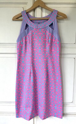 GRETCHEN SCOTT Isosceles Jersey Geometric Print Halter Cut Out