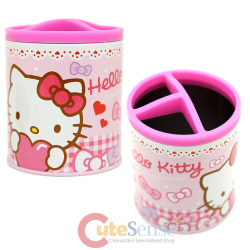 Sanrio Hello Kitty Metal Pencil Holder Organizer Can - Lot of Pink Love  - Photo 1/1