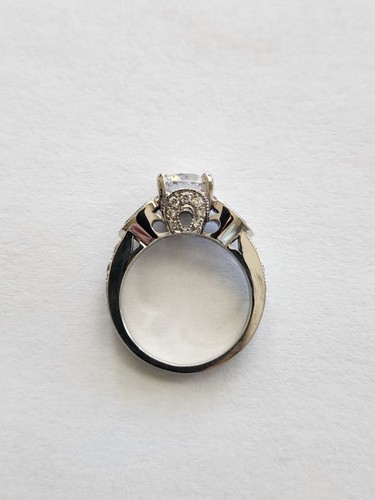 Diamond & Sapphire 14K White Gold Engagement Ring Setting *NEW* *SIZEABLE* - Picture 7 of 8
