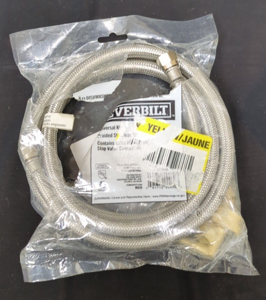 Everbilt 6 ft. Universal Dishwasher Supply Braided Stainless Steel kit