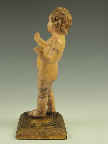 17th Century Italian Polychrome Painted Terracotta Jesus Child Putto Figure - Bild 3 von 17