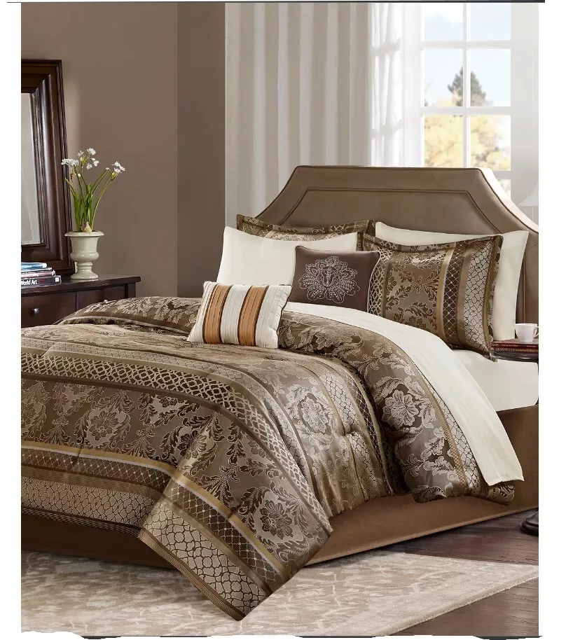 Madison Park Bellagio 6-Piece Coverlet Set - King/Brown Jacquard