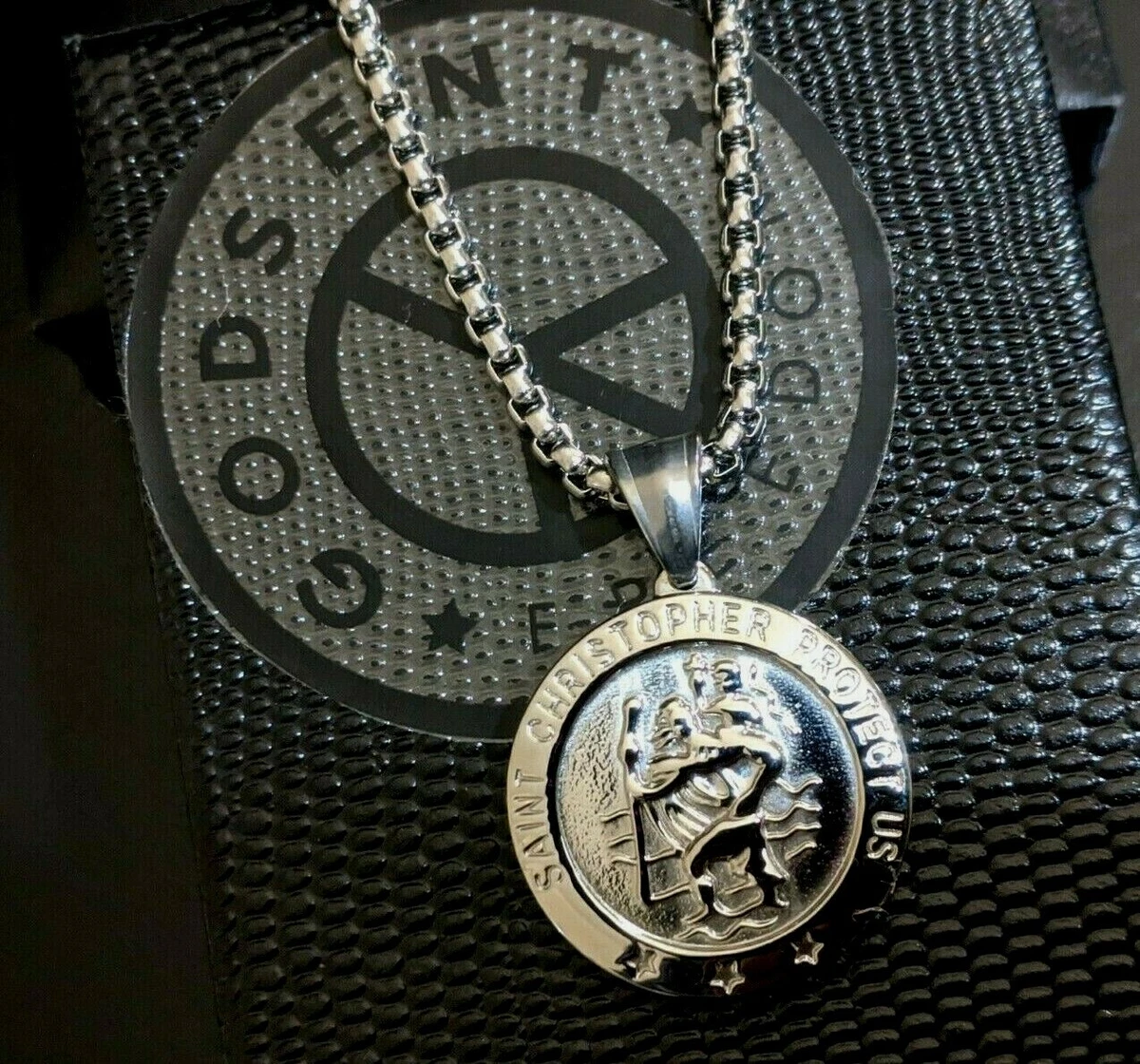 Personalised Silver St Christopher Curb Necklace | Hurleyburley