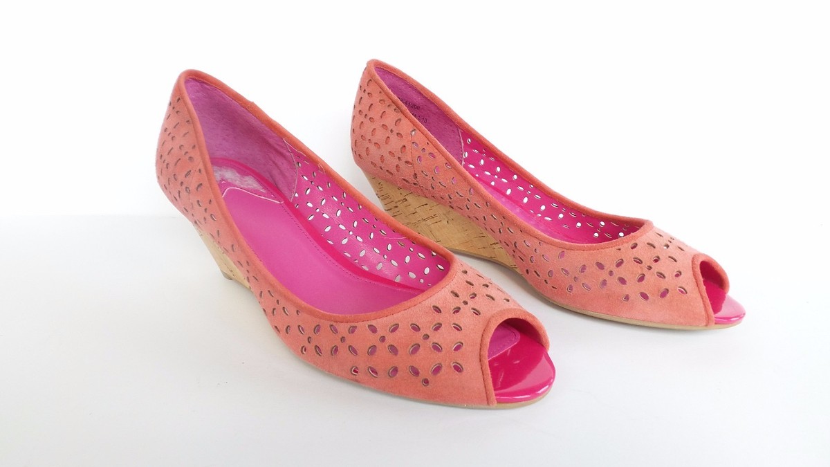 Escarpins Compensés Johnston & Murphy - Suède Corail, Taille 6 US - Neuf Avec Boîte