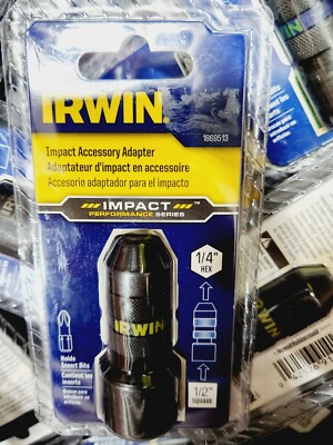 Irvine Adapter Irwin 1869513 Magnetic Quick Change Impact Adapter 1/2'' to 1/4'' 10pk ...