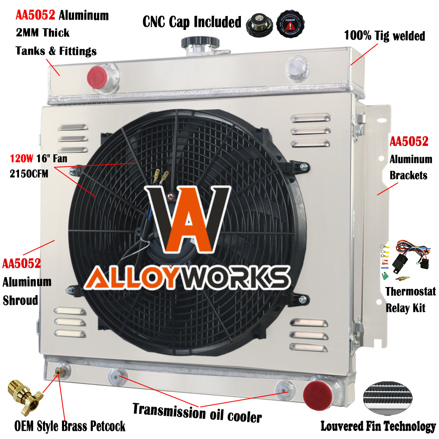 2 Row Radiator Shroud Fan Relay For 1972-79 Dodge D/B/W 100 200 300 Pickup 5.9L