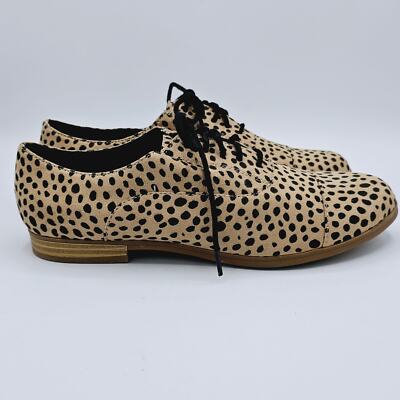 Dolcetta Shoes Animal Print Flat Oxford Lace Up Womens Size 7.5 Felix 