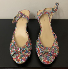 Tommy Hilfiger wedge shoes floral strappy wedges womens 10 M