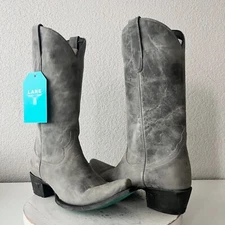 Lane EMMA JANE Womens Cowboy Boots 9.5 Gray Leather Western Cowgirl Mid Calf