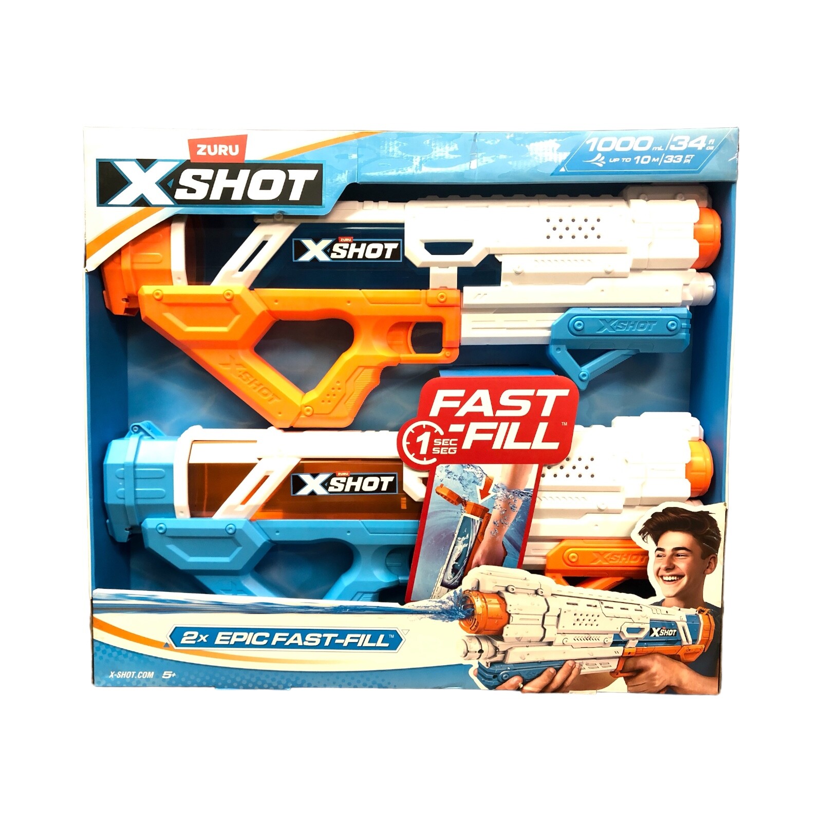 Водяные бластеры Zuru X Shot Fast Fill 2-кратное эпическое быстрое заполнение дальность действия 10 метров 6890₽