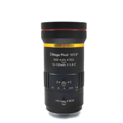 Industrial Lens 12-120mm Machine Vision 1/1.8''  3MP Low Distortion C-mount Zoom
