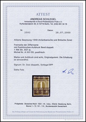 Bizone Mi. AIX/IDD**, Abart, tadellos postfr., Fotoattest BPP (1600,- )(8979/44)
