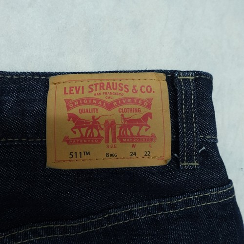 Levi's 511 Jeans Boys Size 24x22 Dark Blue Denim Straight Leg Regular Fit Cotton - Picture 11 of 13