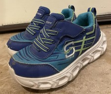 S Sport By Skechers Lochlan Sneakers Blue Green Strap Toddler Size 8