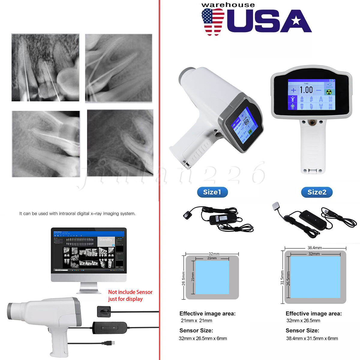 Máquina digital portátil rayos x dental digital de alta frecuencia / sensor 1.0
