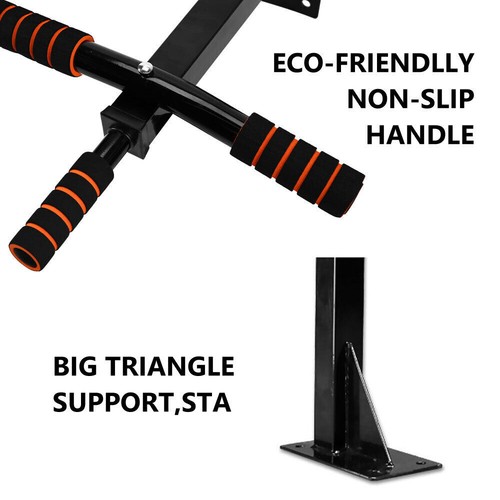 Chin Pull Up Bar Gym Workout Wall Mounted Fitness Exercises Power Home Doorway - Picture 2 of 14
