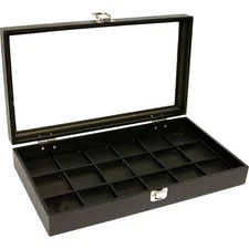 Pocket Watch Display Case Storage Box For 18 Watches New