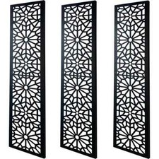 Set of 3 Indoor/Outdoor Metal Wall Screens Living Room Kitchen Wall Art