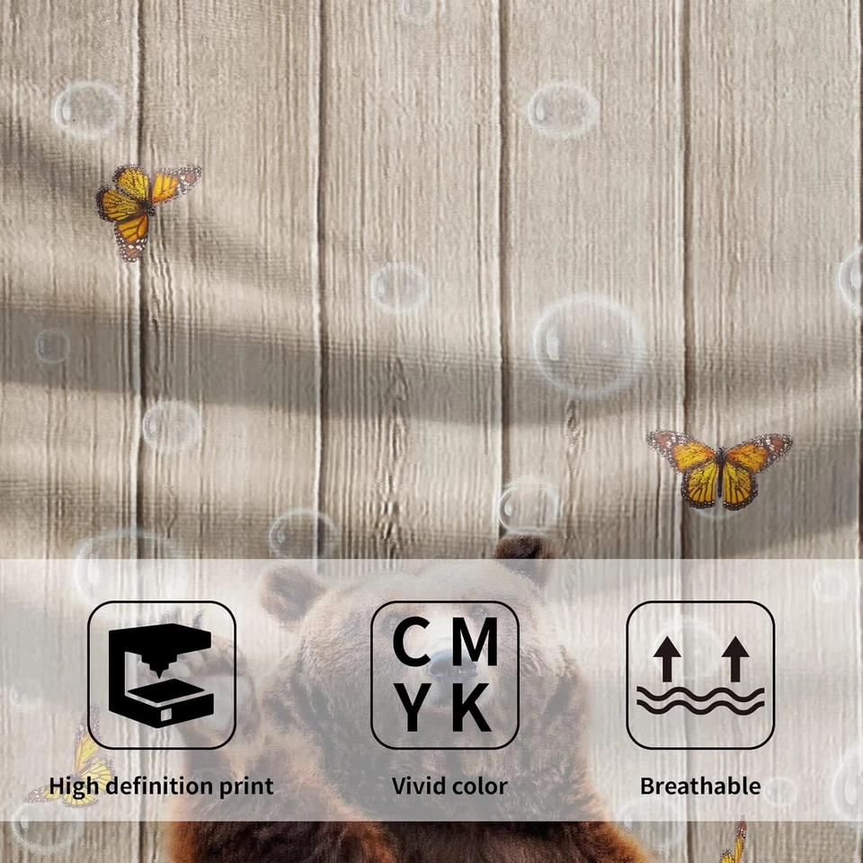  Divertido Juego de 2 Toallas de Mano Oso Marrón Bañera Decorativas Baño Osos Marrones Foto 3 de 3