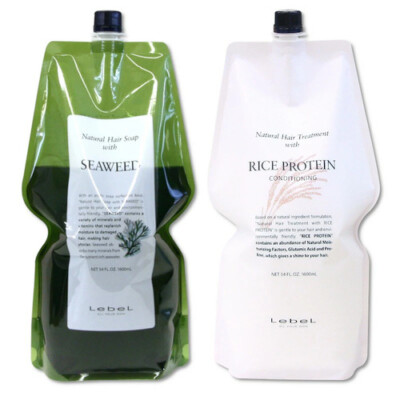 Lebel Natural Hair Soap SW Seaweed Shampoo + RP Rice Protein Treatment 1600mL