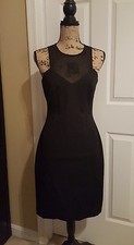 banana republic little black dress classy sexy mesh top small 6 wedding cocktail