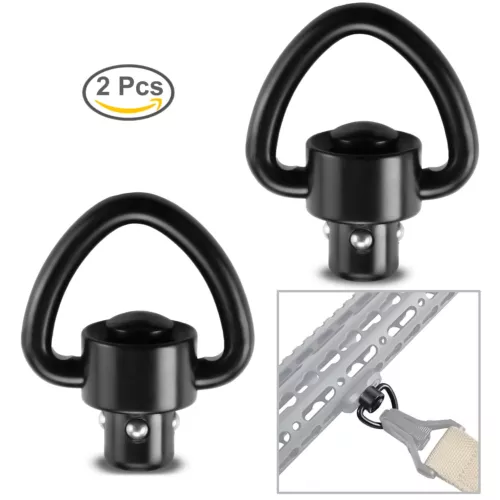 2 PCS D-Loop Quick Detach Set 1" Heavy Duty QD Sling Swivels with Push Button - Picture 2 of 13
