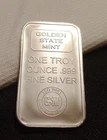 Vintage 1 oz .999 *FINE SILVER BAR One Troy Ounce GOLDEN STATE MINT GM ISO 9001